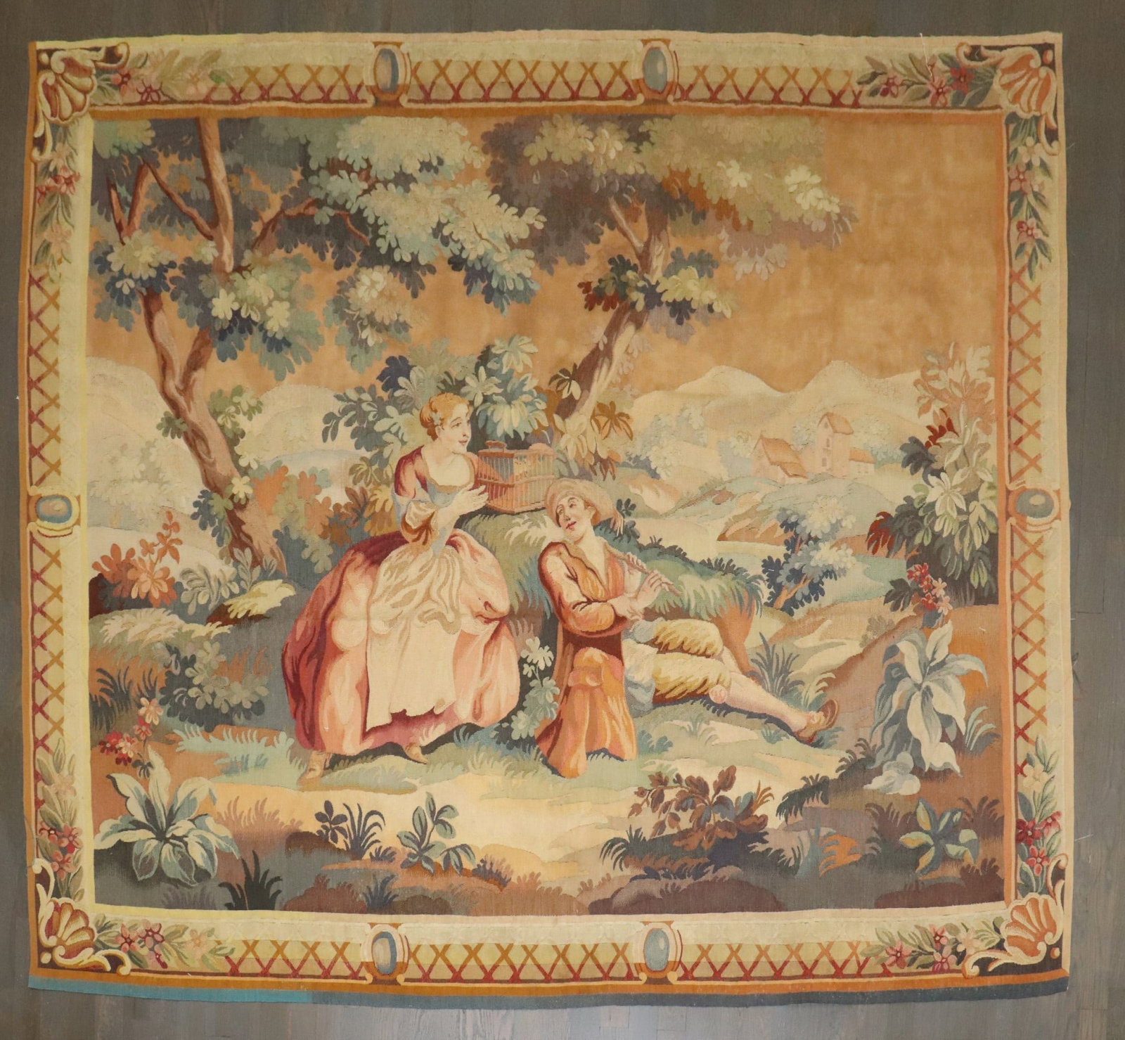 French Aubusson tapestry late 19th century 5' 10" x 7' (1 of 7)