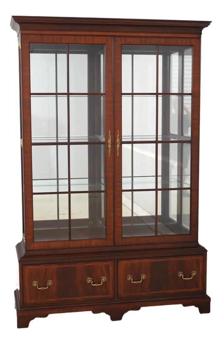 Mahogany curio cabinet Henkel Harris model 2302 53.5w x 17d x 82h (1 of 10)