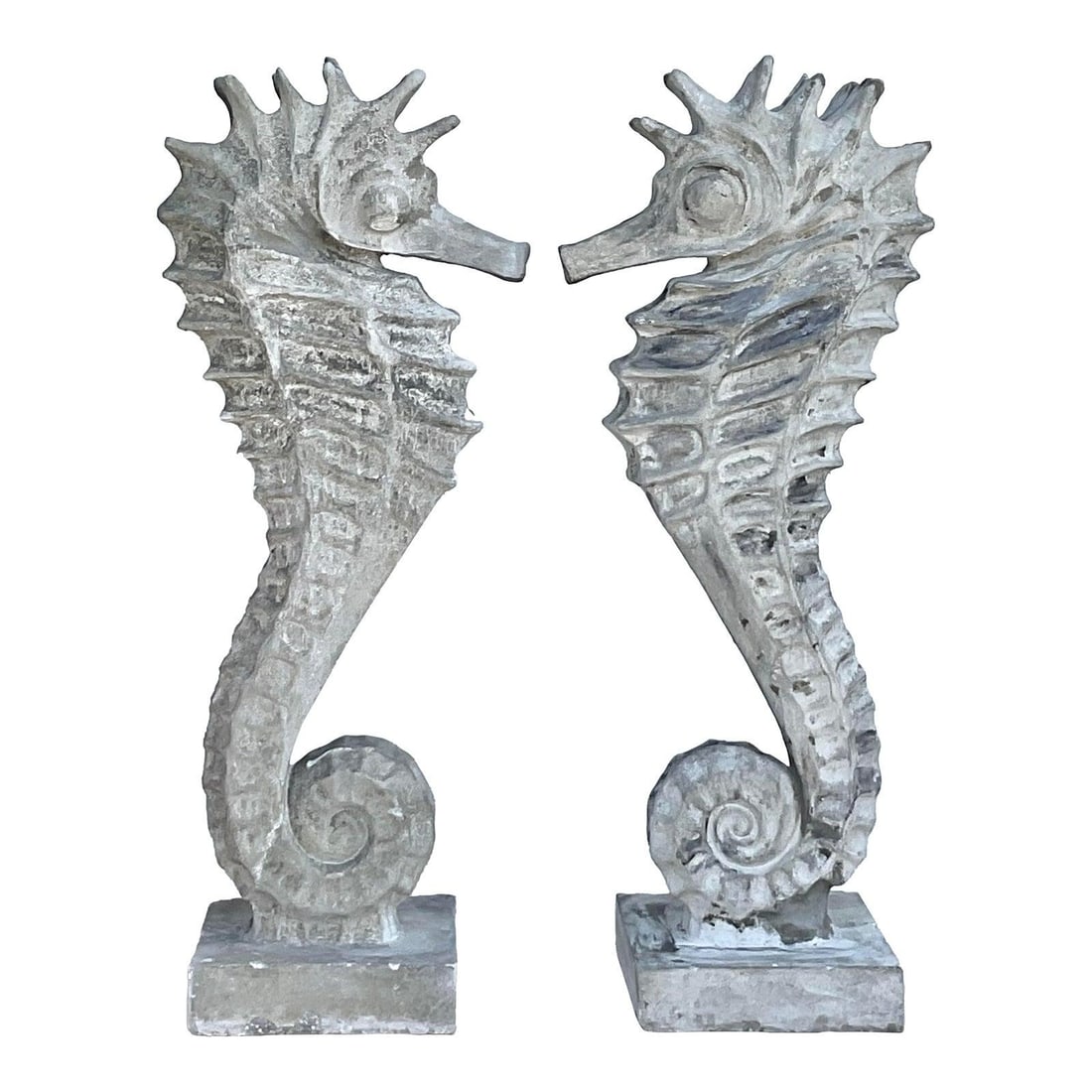 Pair of Monumental Concrete Seahorse Garden Sculptures (1 of 10)