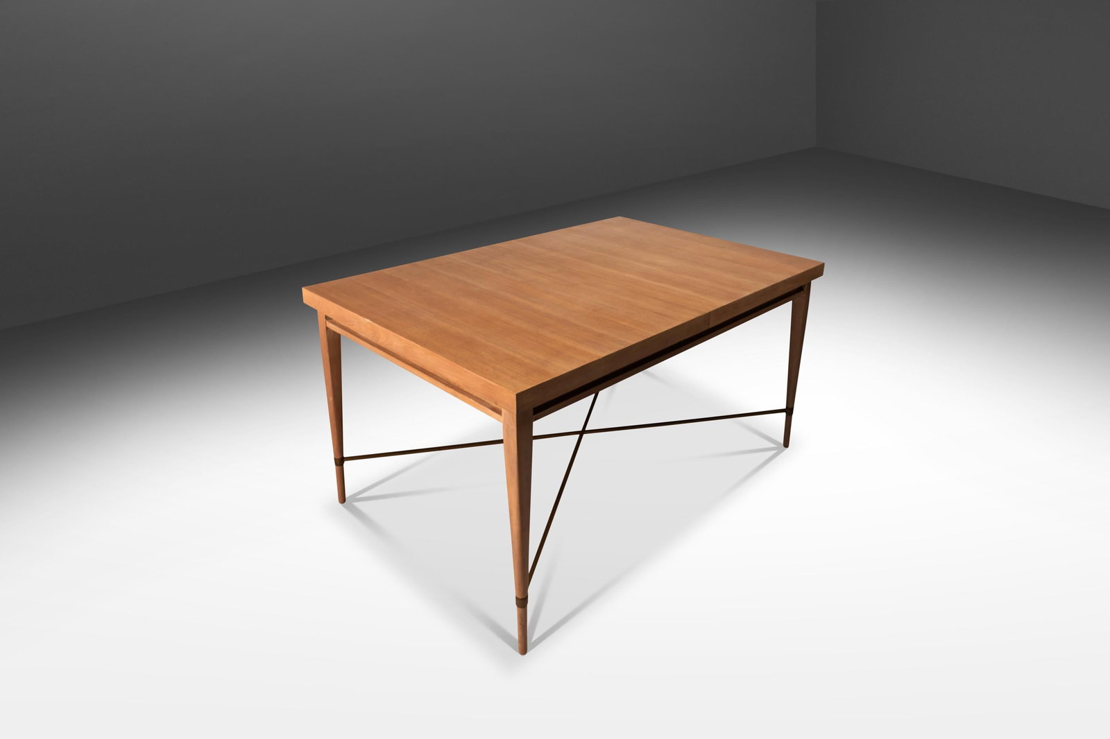 Paul McCobb Mid-Century Modern Expansion Dining Table with Brass Base 1950s (1 of 10)