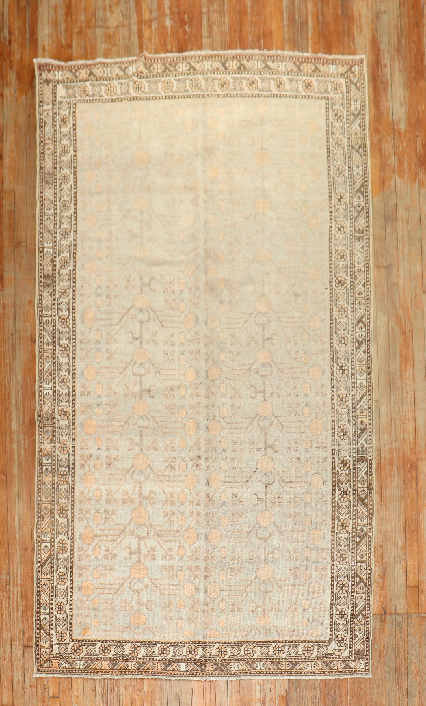 5' 5" x 10' 3" Early 20th Century Khotan Rug Celadon Field (1 of 7)