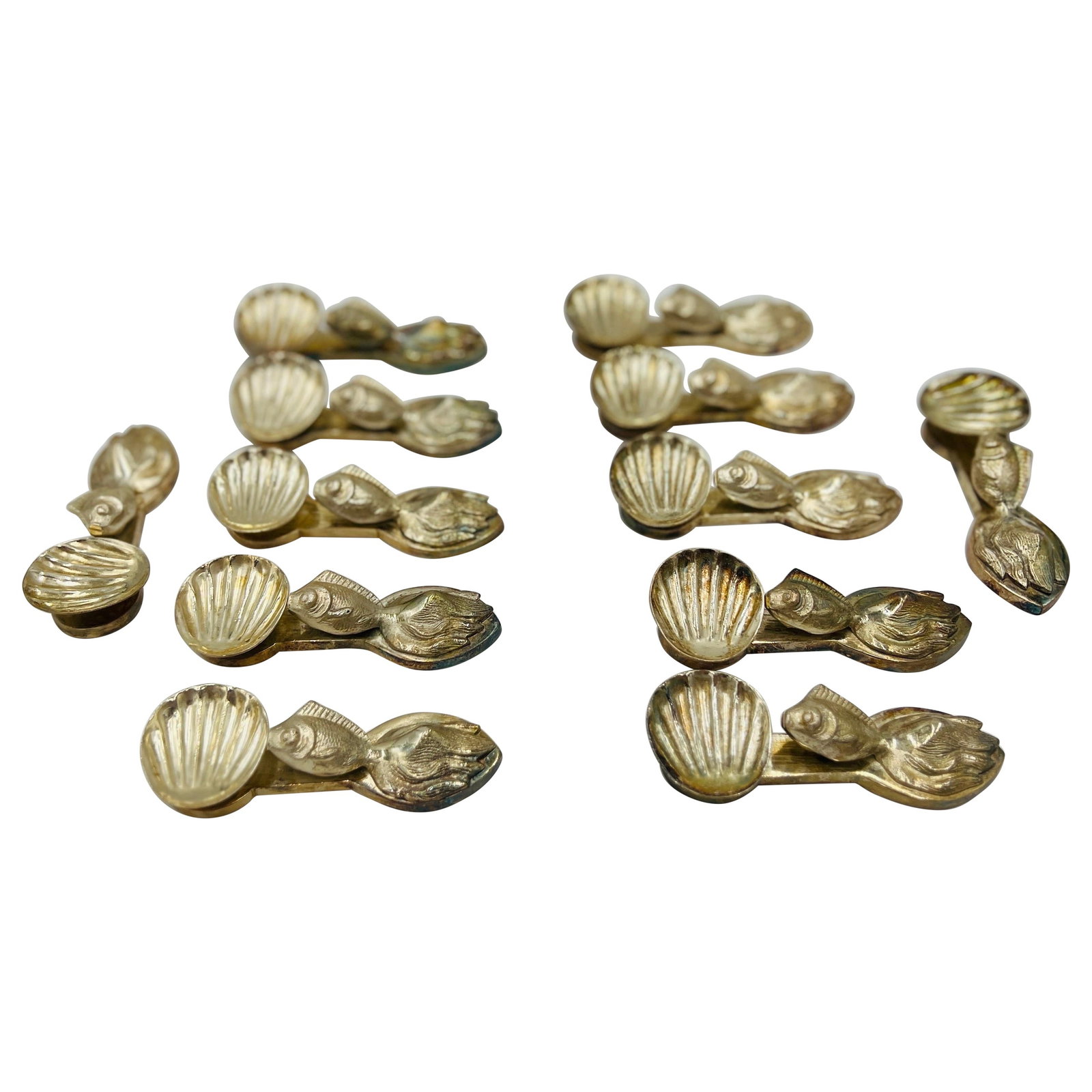 Set of 12 Italian Silver Plate Fish Shell Salt Cellars (1 of 9)