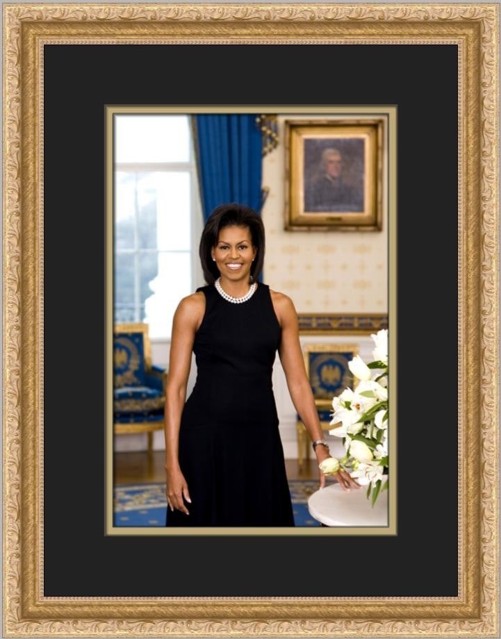 Framed Michelle Obama official-style portrait photograph (1 of 2)
