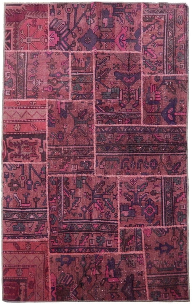 Antique Persian Patchwork Area Rug 3'10 x 6' Red Hand-Knotted Iran: Antique Persian Patchwork Area Rug 3'10 x 6' Red Hand-Knotted Iran Free continental US Shipping Elevate your living space with this exquisite Antique Persian Patchwork Area Rug. Measuring 3' 10" x 6',