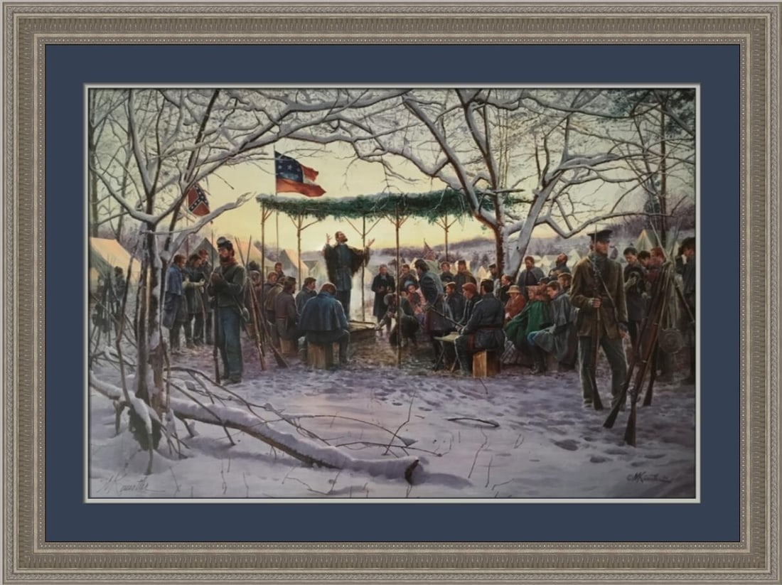 Hand Signed Limited Edition Sunrise Service Print by Mort Kunstler Framed with COA (1 of 2)