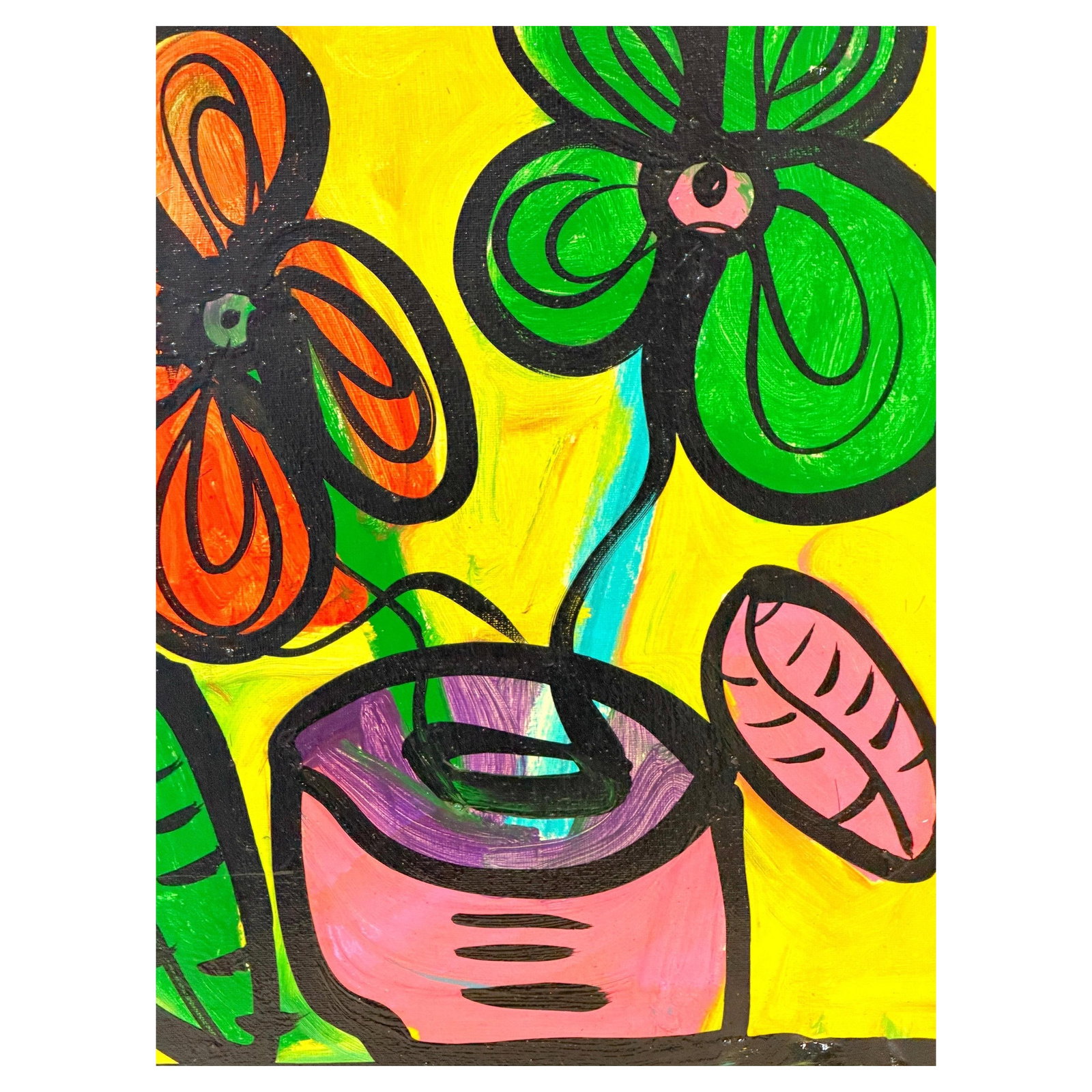 Signed Peter Keil Floral Still Life Acrylic on Canvas 20 x 16 (1 of 10)