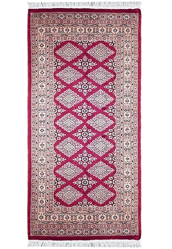3' x 5.5' Hand-Knotted Red Jaldar Bokhara Area Rug (1 of 7)