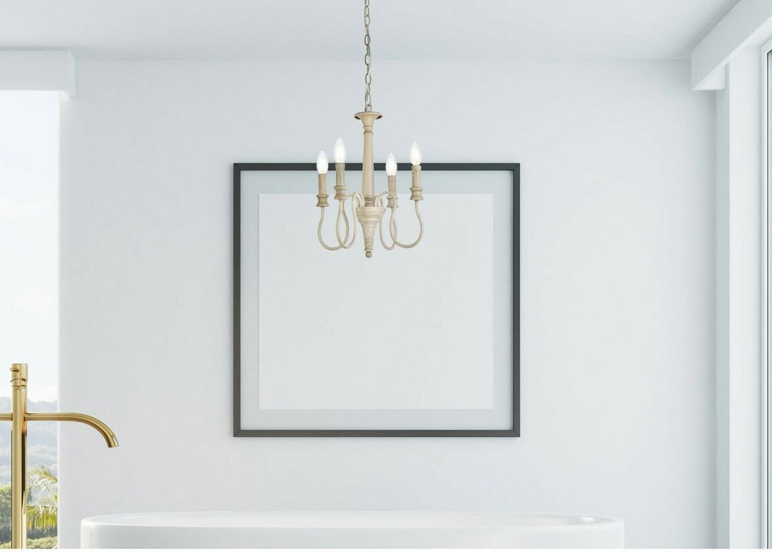 Flynx 4-Light Weathered Dove Iron Chandelier (1 of 8)