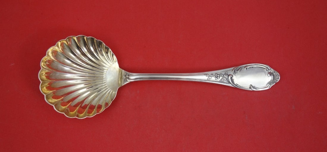 Buccellati Monte Mario Sterling Silver Berry Spoon Shell Bowl 8 Light Gold Wash (1 of 2)