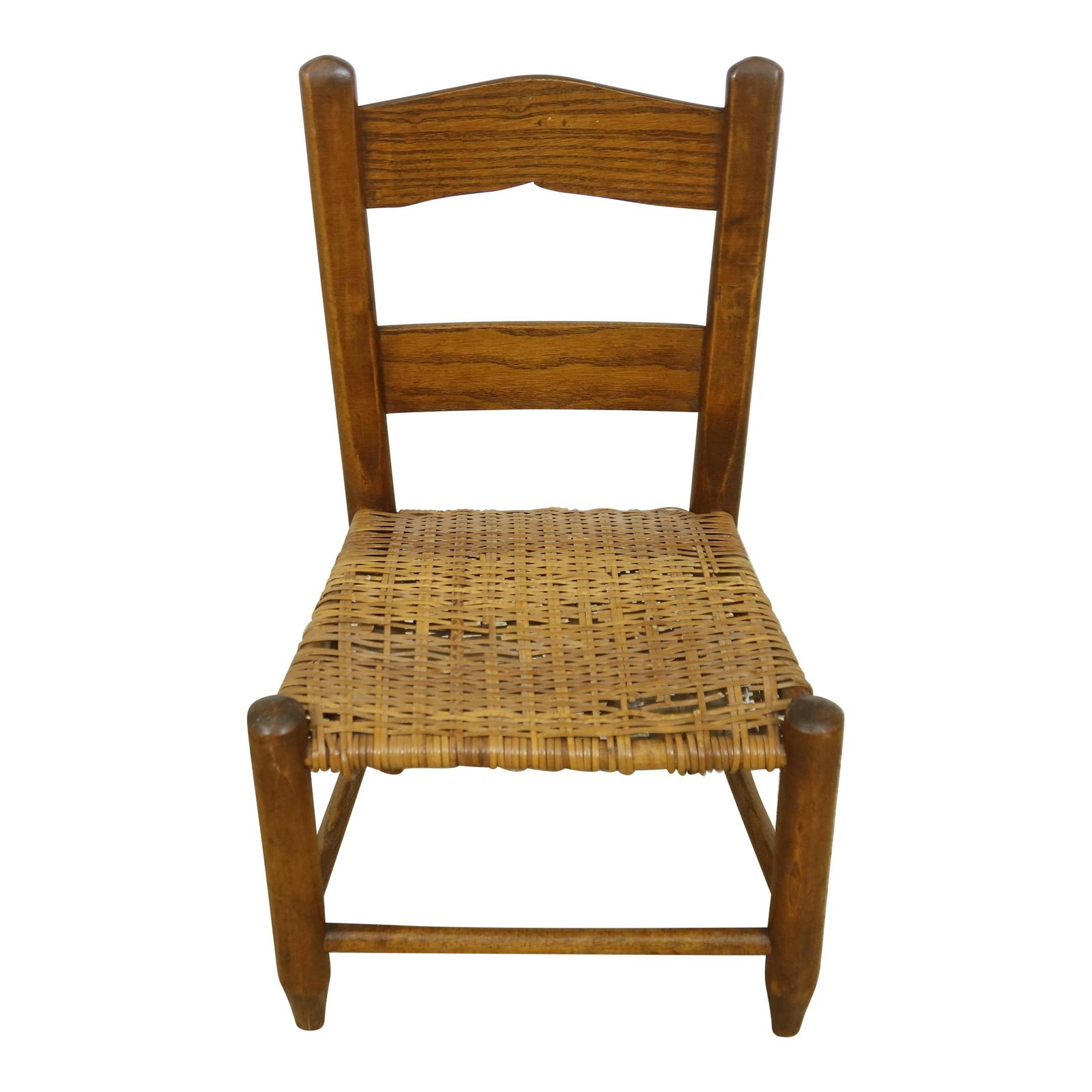 150 Year Old Antique Oak Maple Rush Seat Child Chair (1 of 7)