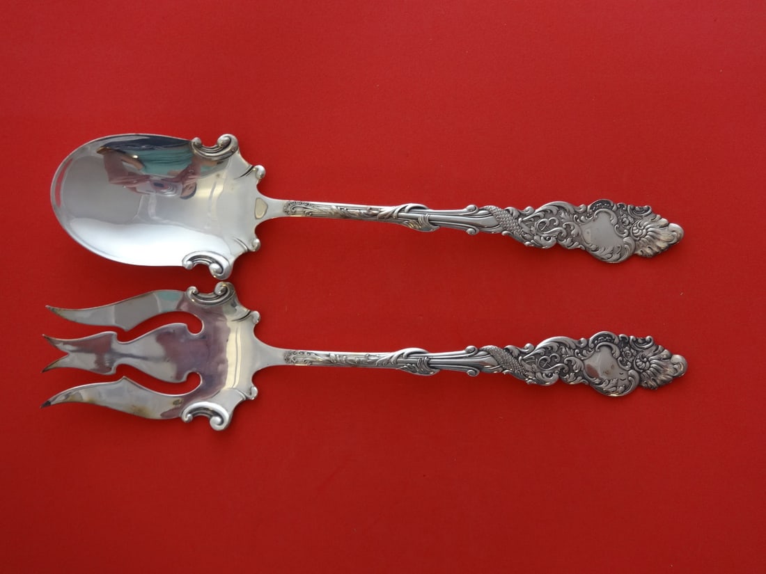 1847 Rogers Columbia Silverplate Salad Serving Set 10 1/4" (1 of 2)