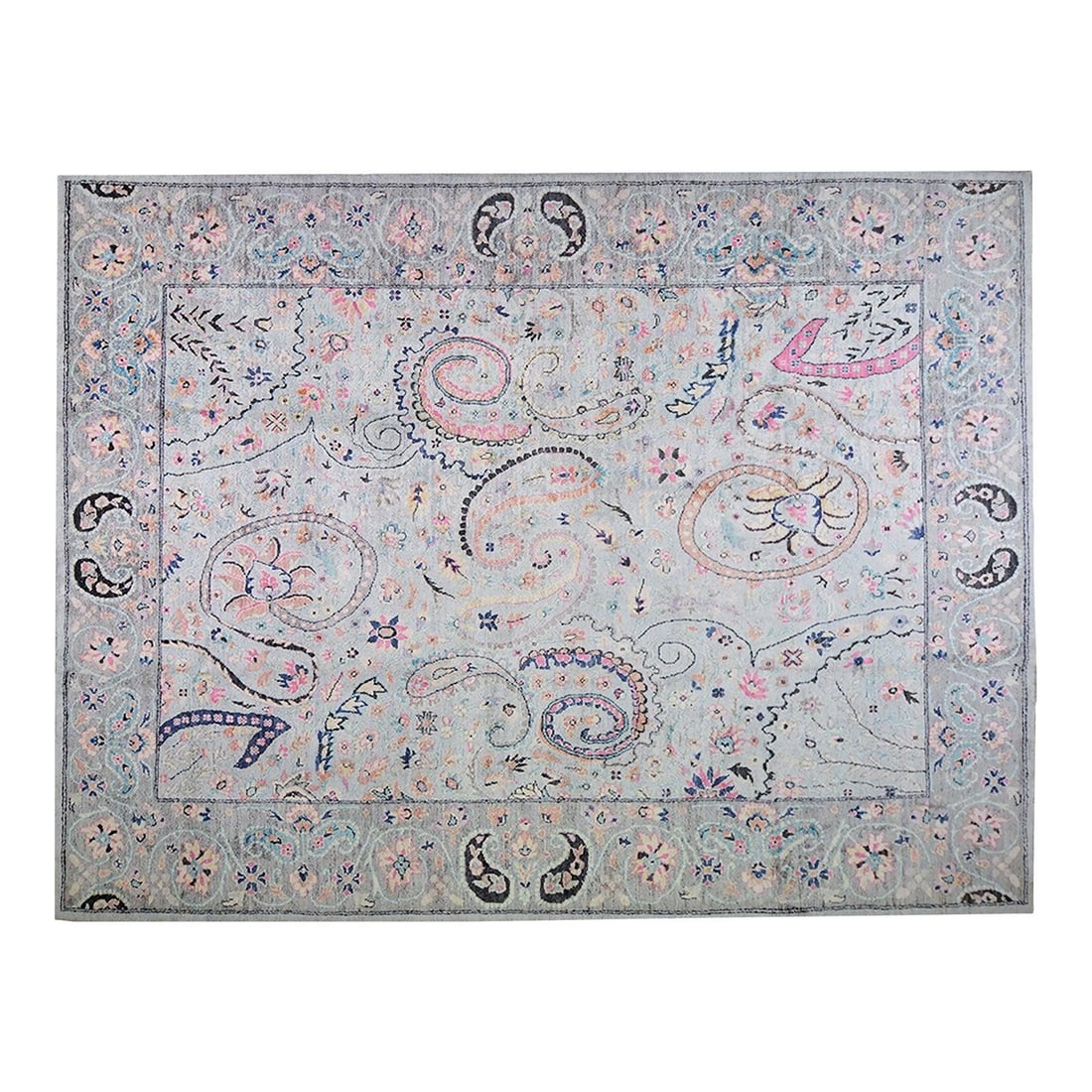 10'3"x13'5" Vintage Turkish Oushak Wool Hand Knotted Rug: 10'3"x13'5" Vintage Turkish Oushak Wool Hand Knotted Rug This vintage Turkish Oushak rug is hand-knotted from wool using traditional techniques, blending classic artistry with a modern design sensibil