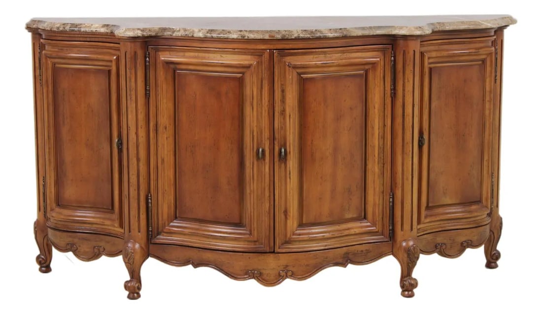 Century marble top sideboard credenza 76w x 24.5d x 40.5h (1 of 10)