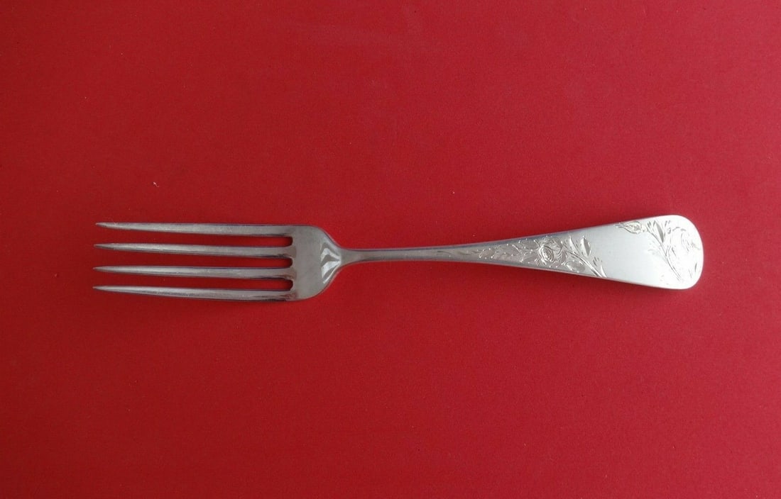 Gorham Jac Rose Sterling Silver Dinner Fork 7 5/8 Inch Antique Flatware (1 of 2)