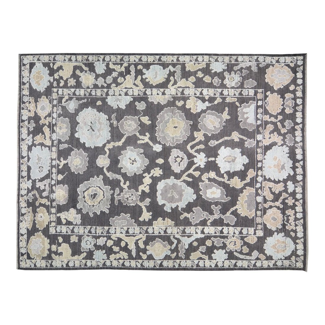 9' x 12'4" Wool Oushak Rug Hand Knotted Turkish Contemporary Auburn: 9' x 12'4" Wool Oushak Rug Hand Knotted Turkish Contemporary Auburn This Turkish Oushak hand-knotted rug from the 1990s features natural colors and a contemporary style. It is crafted from wool and sh