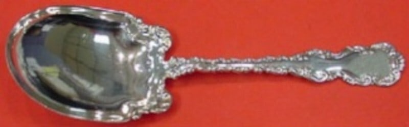 Whiting Gorham Louis XV Sterling Silver 9 Inch Berry Spoon: Whiting Gorham Louis XV Sterling Silver 9 Inch Berry Spoon This elegant serving spoon features the classic Louis XV pattern by Whiting-Gorham, crafted from high-quality sterling silver (.925). Measuri