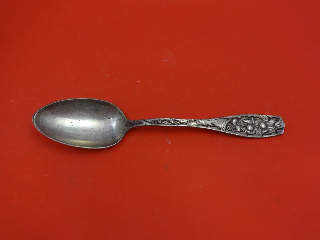 Towle Pomona Sterling Silver 8 Inch Serving Spoon Multi-Motif Fruit Design (1 of 2)