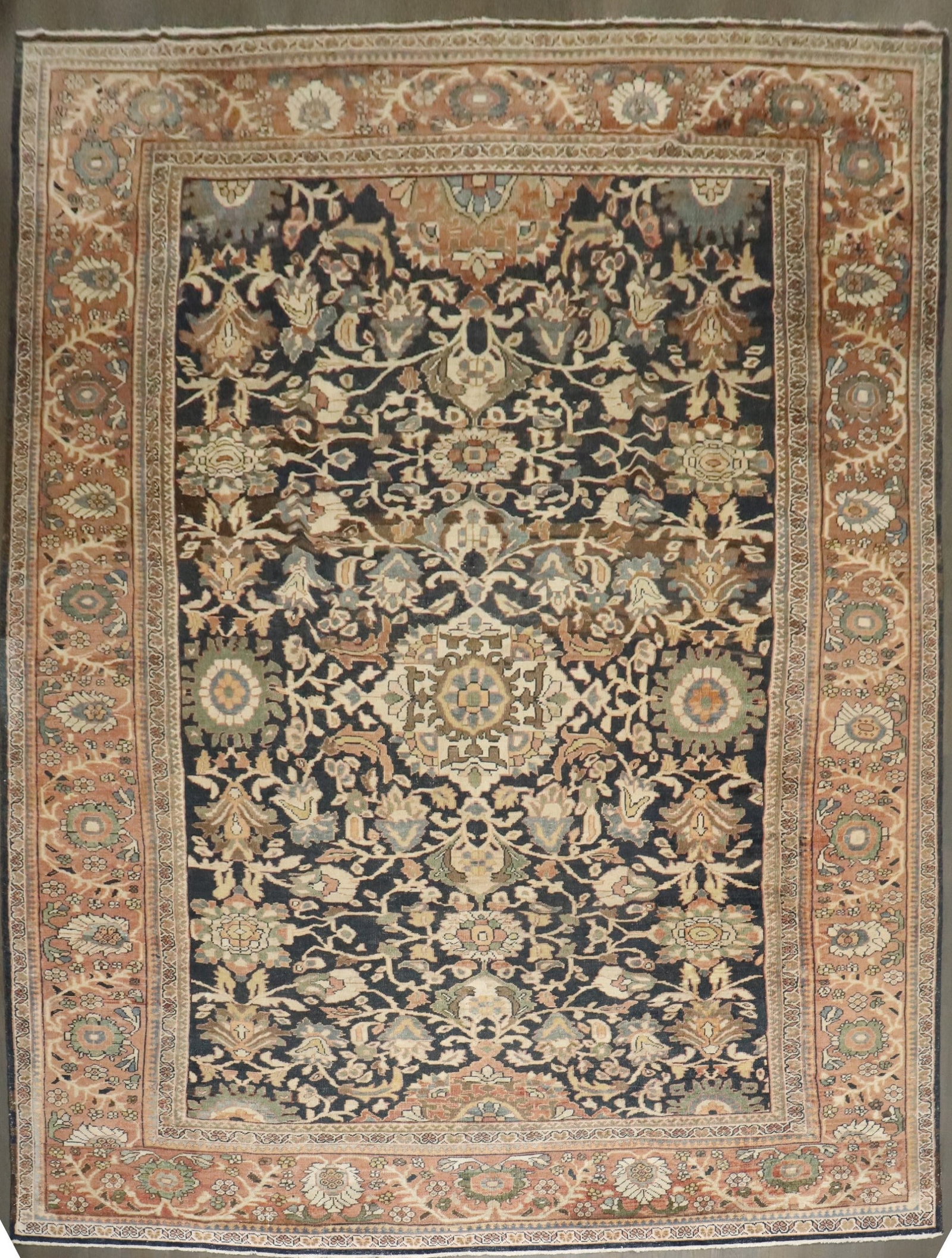 11' 11" x 17' 5" Antique Persian Sultanabad Mahal Rug: 11' 11" x 17' 5" Antique Persian Sultanabad Mahal Rug Large early 20th century Persian Mahal rug in predominantly brown tones. This oversize rug is identified as a Sultanabad/Mahal type and is offered