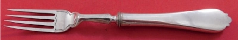Wall Wilson Trifid English sterling fish fork hollow handle 7 1/8 engraved (1 of 1)