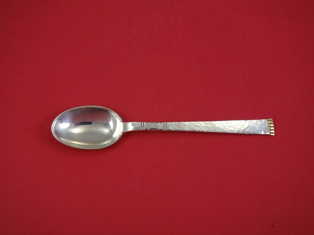Old Newbury Crafters Sterling Silver Teaspoon Karen Gold Accents 6 Inch (1 of 1)