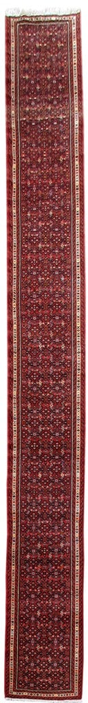 Handwoven Red Persian Hamadan Style Wool Runner Rug 2'8" x 21'8" (1 of 6)