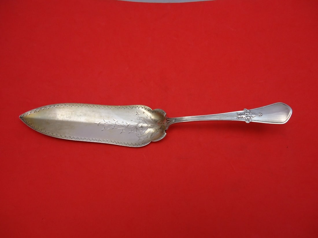 Swiss by Gorham Sterling Silver Jelly Cake Server 10 Goldwashed Brite Cut (1 of 1)