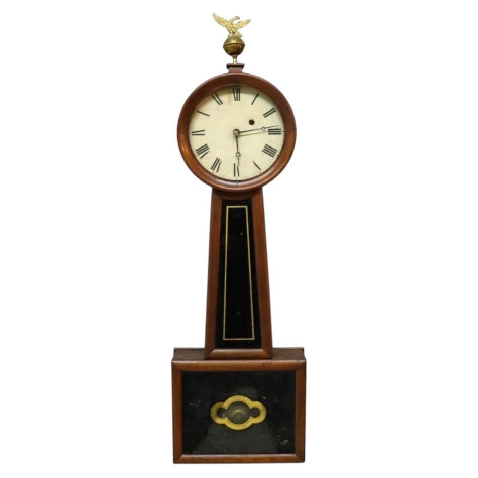 American Federal Style Mahogany Banjo Clock Eagle Finial c1860 (1 of 7)