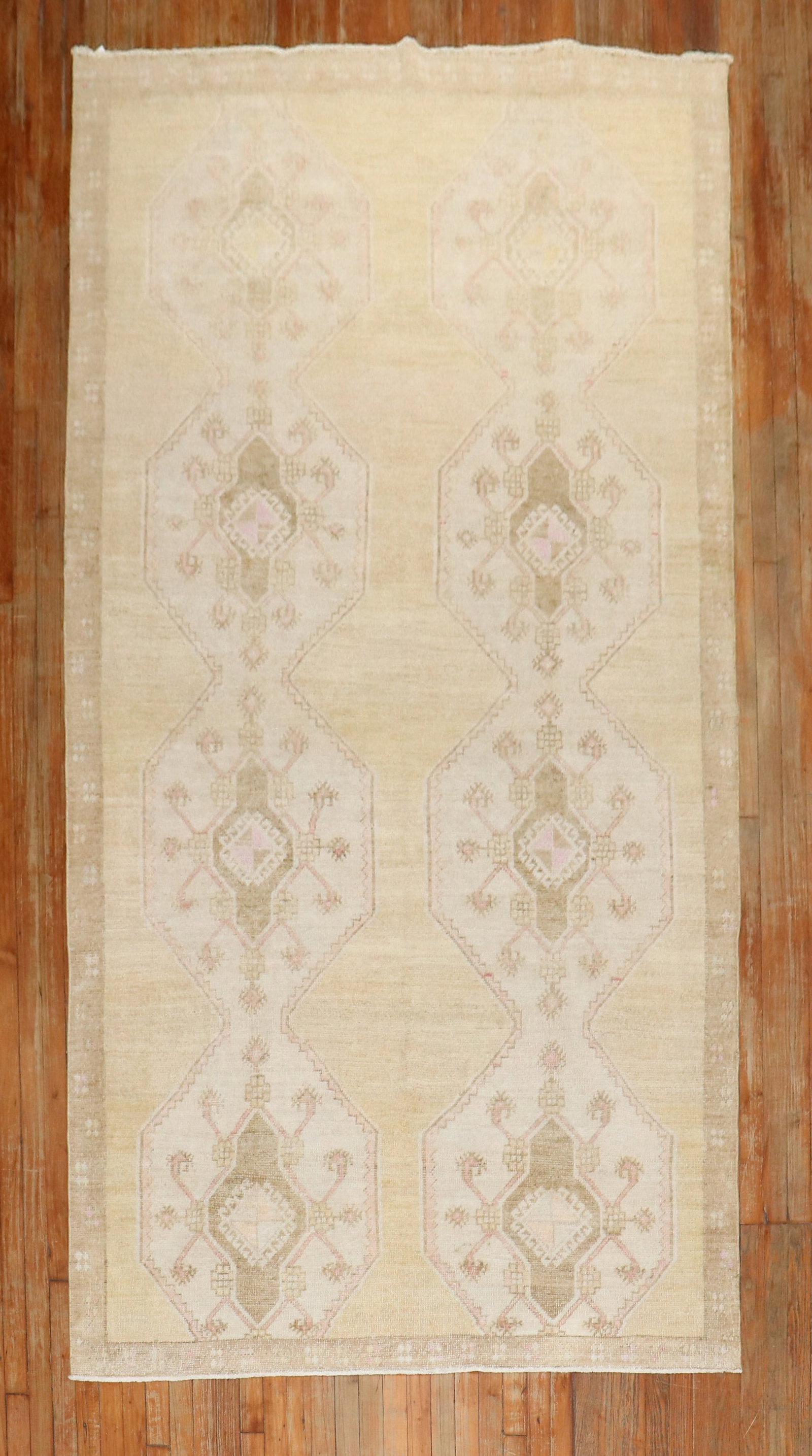 5' 4" x 11' 4" Turkish Kars Tribal Gallery Rug: 5' 4" x 11' 4" Turkish Kars Tribal Gallery Rug Tribal Turkish Kars gallery runner from the middle of the 20th century. This pre-owned rug is identified as a Kars type and gallery category piece. Speci