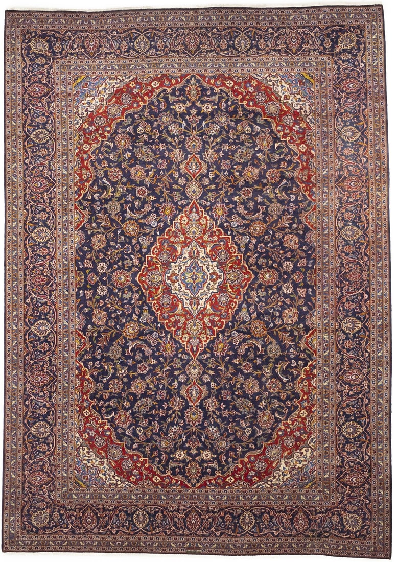 Vintage Hand-Knotted 10X14 Floral Wool Rug Purple-Navy Living Room Decor: Vintage Hand-Knotted 10X14 Floral Wool Rug Purple-Navy Living Room Decor Enhance your living space with this stunning Vintage Oriental Rug, featuring a traditional floral design in rich purple and nav