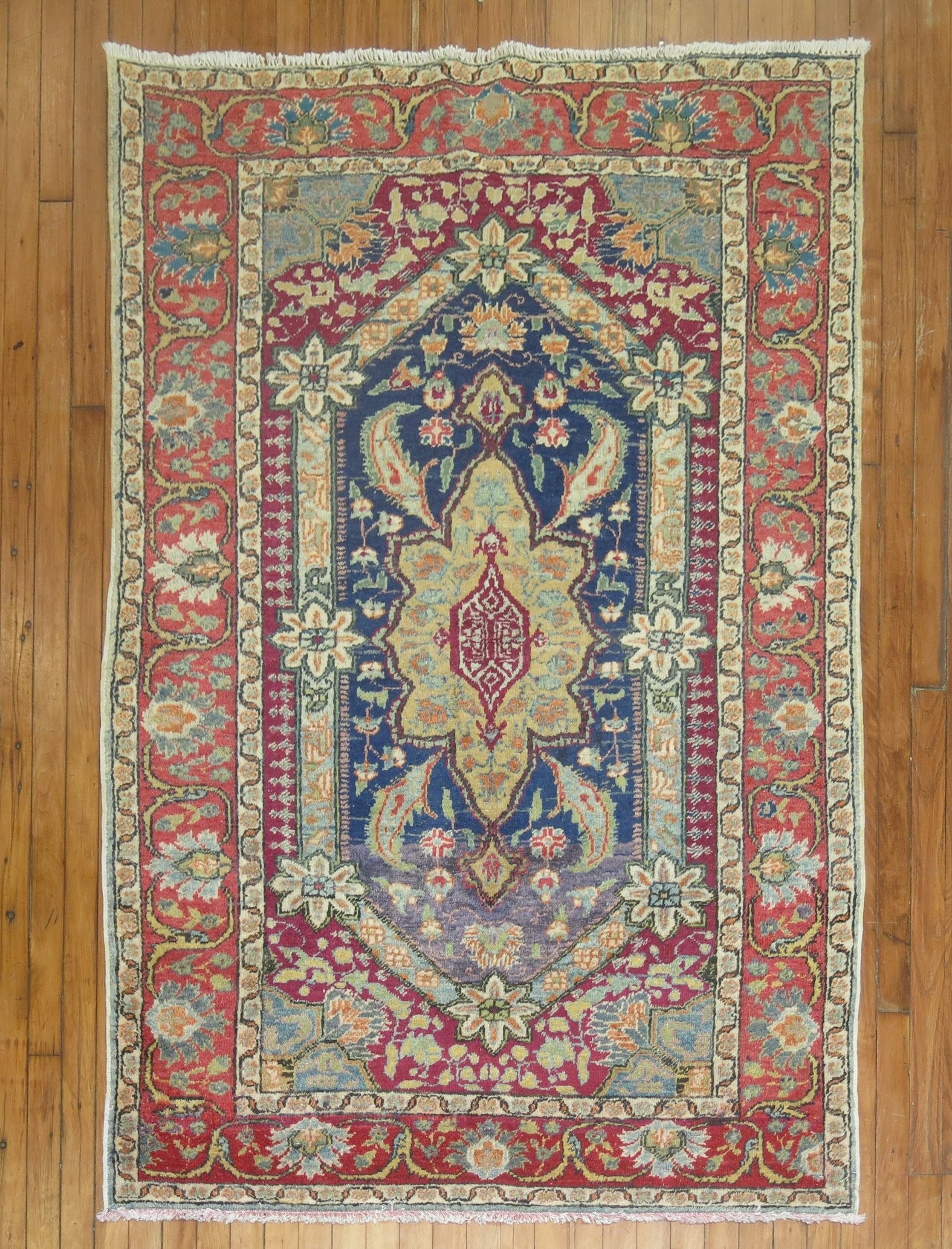 4' 4" x 6' 4" Early 20th Century Kula Accent Rug: 4' 4" x 6' 4" Early 20th Century Kula Accent Rug An early 20th century Turkish Kula carpet in an accent size. This pre-owned piece reflects the traditional Kula type and offers a classic antique prese