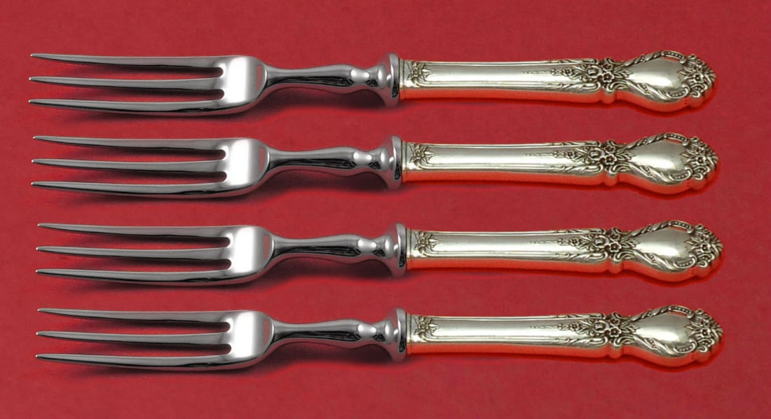 Brocade International Sterling Silver 4-Piece Fruit Fork Set 6 Inch (1 of 2)