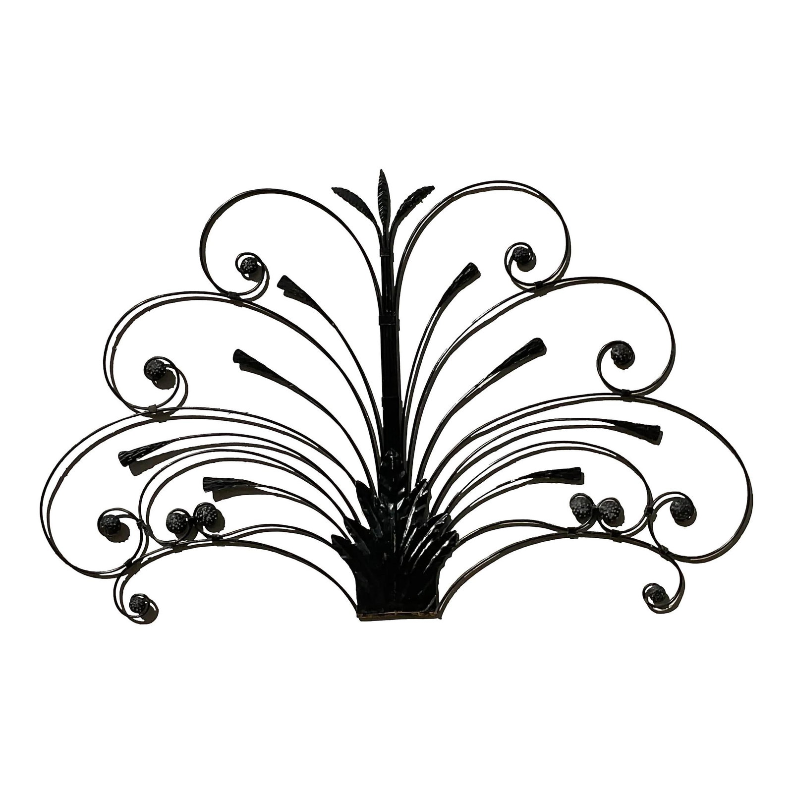 Vintage Italian Wrought Iron Boho Full Headboard Unique Design (1 of 5)