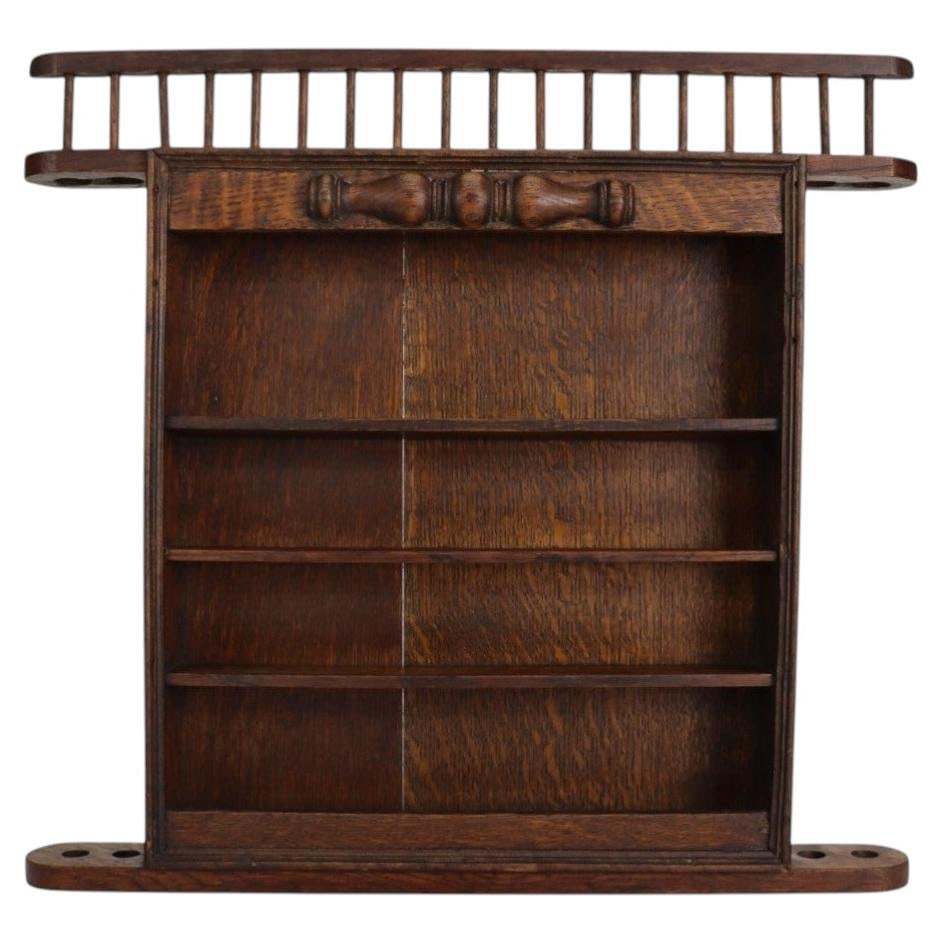 Wall Mounted Quarter Sawn Oak Display Shelf c1910 22.25H (1 of 7)