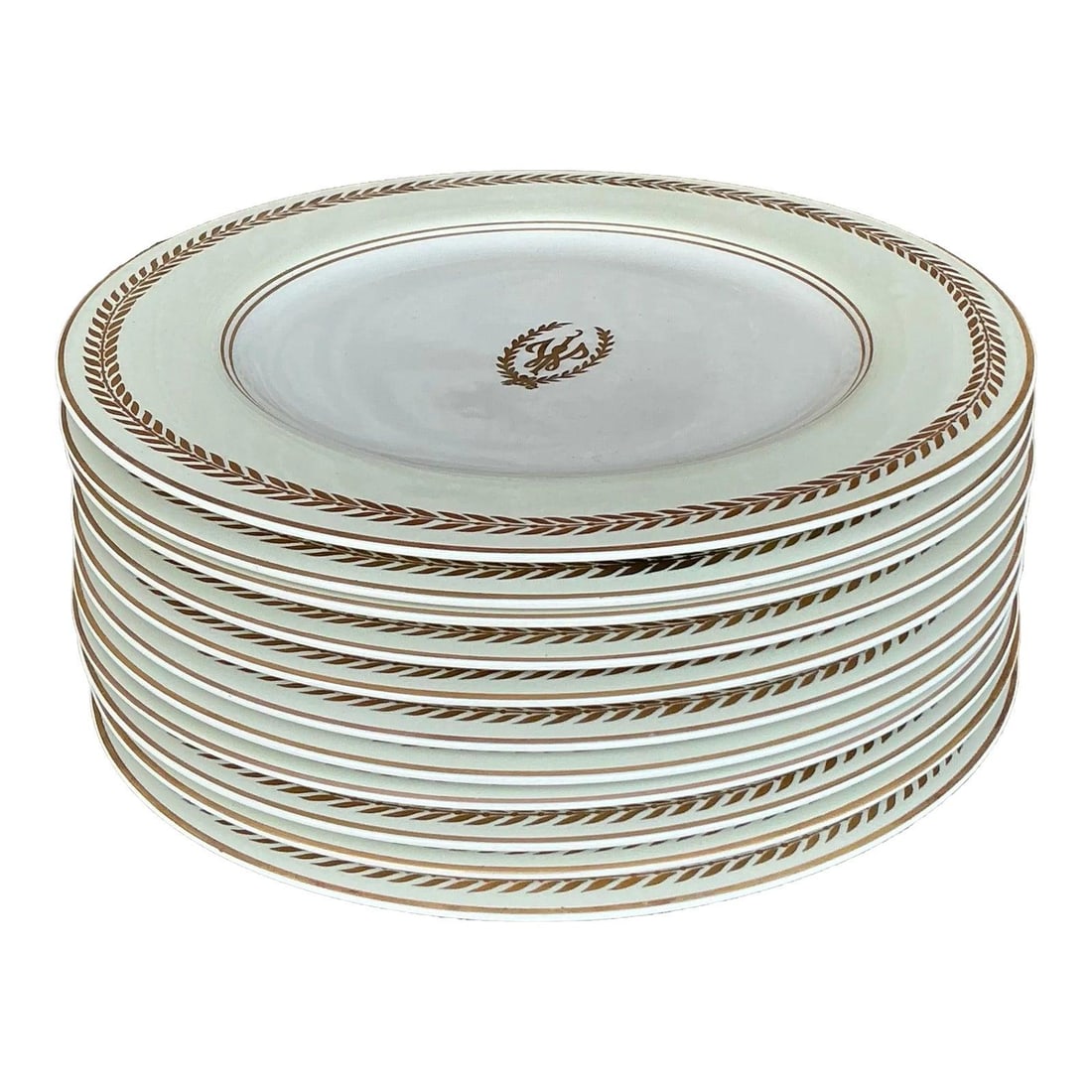 Vintage Homer Laughlin Williamsburg Inn China Set of 12 Laurel Leaf Plates (1 of 9)