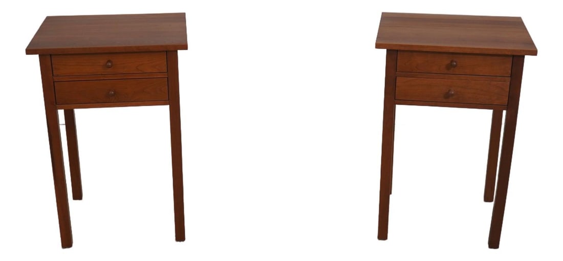 Set of Two Cherry Wood Nightstands Model 91-641 Arts and Crafts Style (1 of 10)