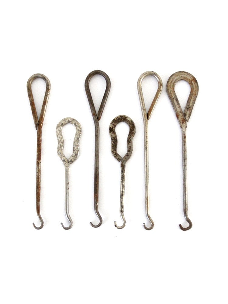 Vintage Silver Tone Boot Hook Set with Fontius and Spelman Branding (1 of 6)