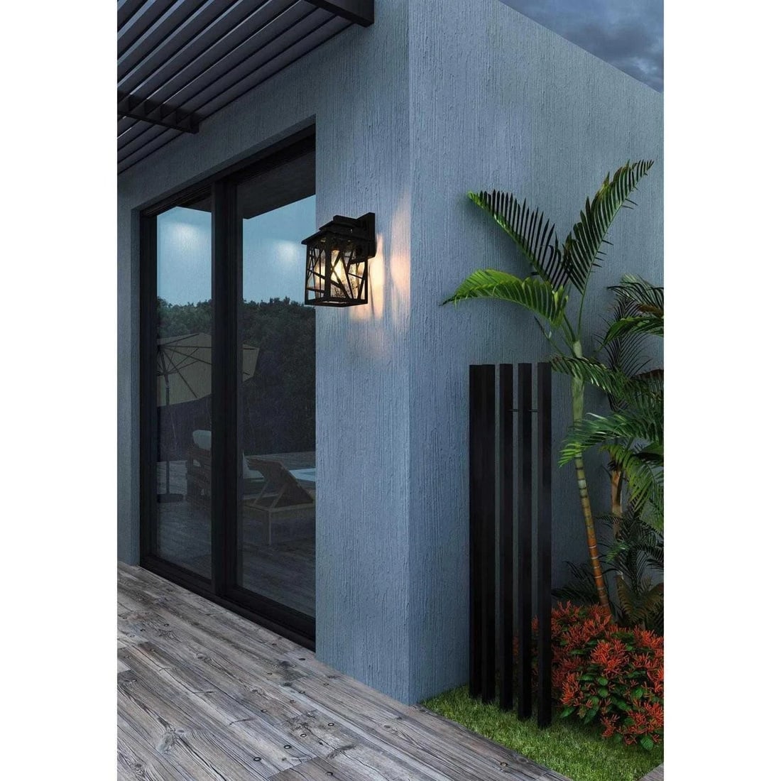 Clifford black iron glass wall sconce 13 inch outdoor light (1 of 9)