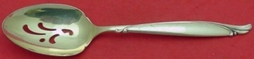 Oneida Sentimental Sterling Silver Slotted Serving Spoon 8 1/4": Oneida Sentimental Sterling Silver Slotted Serving Spoon 8 1/4" This exquisite serving spoon features the "Sentimental" pattern by Oneida, crafted from high-quality sterling silver. At 8 1/4 inches in