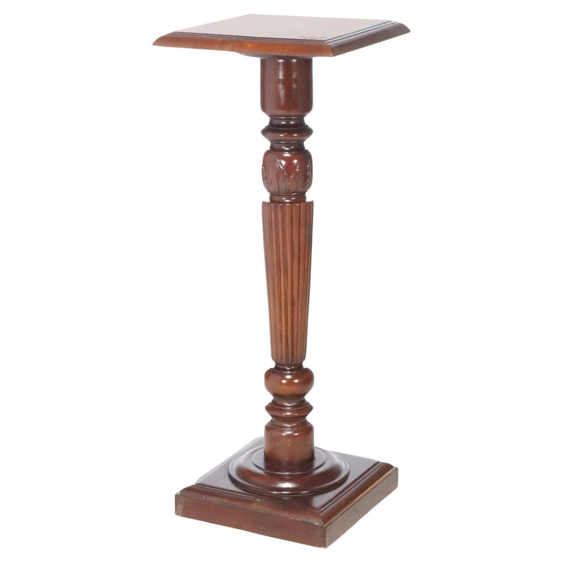 Neoclassical Mahogany Pedestal Stand with Carved Details Circa 1900 (1 of 11)