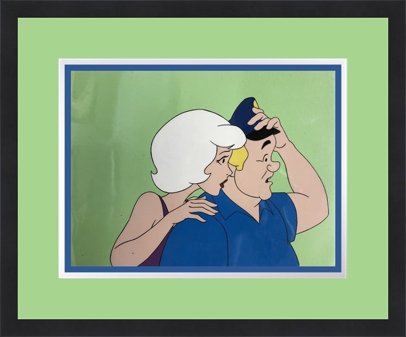 Gilligan's Island Original Hand Painted Production Cel Framed Skipper 1960s (1 of 2)