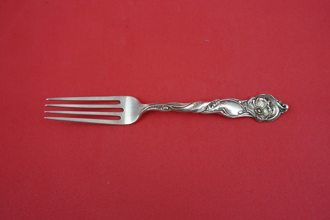 Shiebler Sterling Silver Pastry Fork Flower of the Month September 6.5 Inch (1 of 2)