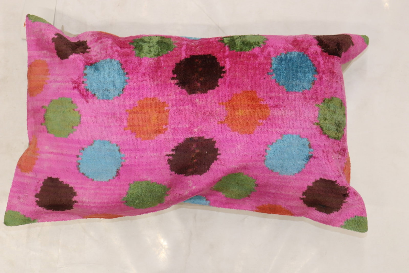 Silk Ikat Accent Pillow in Bright Pink 1' 2" x 2' (1 of 2)