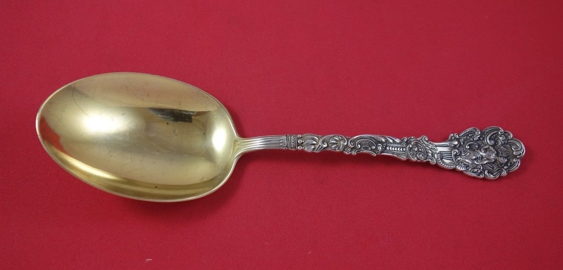 Gorham Versailles Sterling Silver Vegetable Serving Spoon Gold Wash 8.5": Gorham Versailles Sterling Silver Vegetable Serving Spoon Gold Wash 8.5" Offer a touch of elegance to your dining experience with this exquisite Versailles by Gorham Sterling Silver Vegetable Serving 