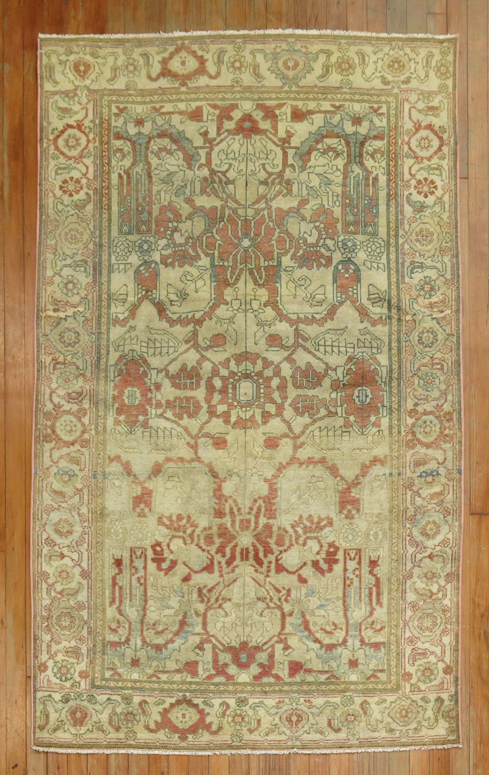 4' x 6' 5" Persian Malayer Accent Rug in Camel and Rust (1 of 7)