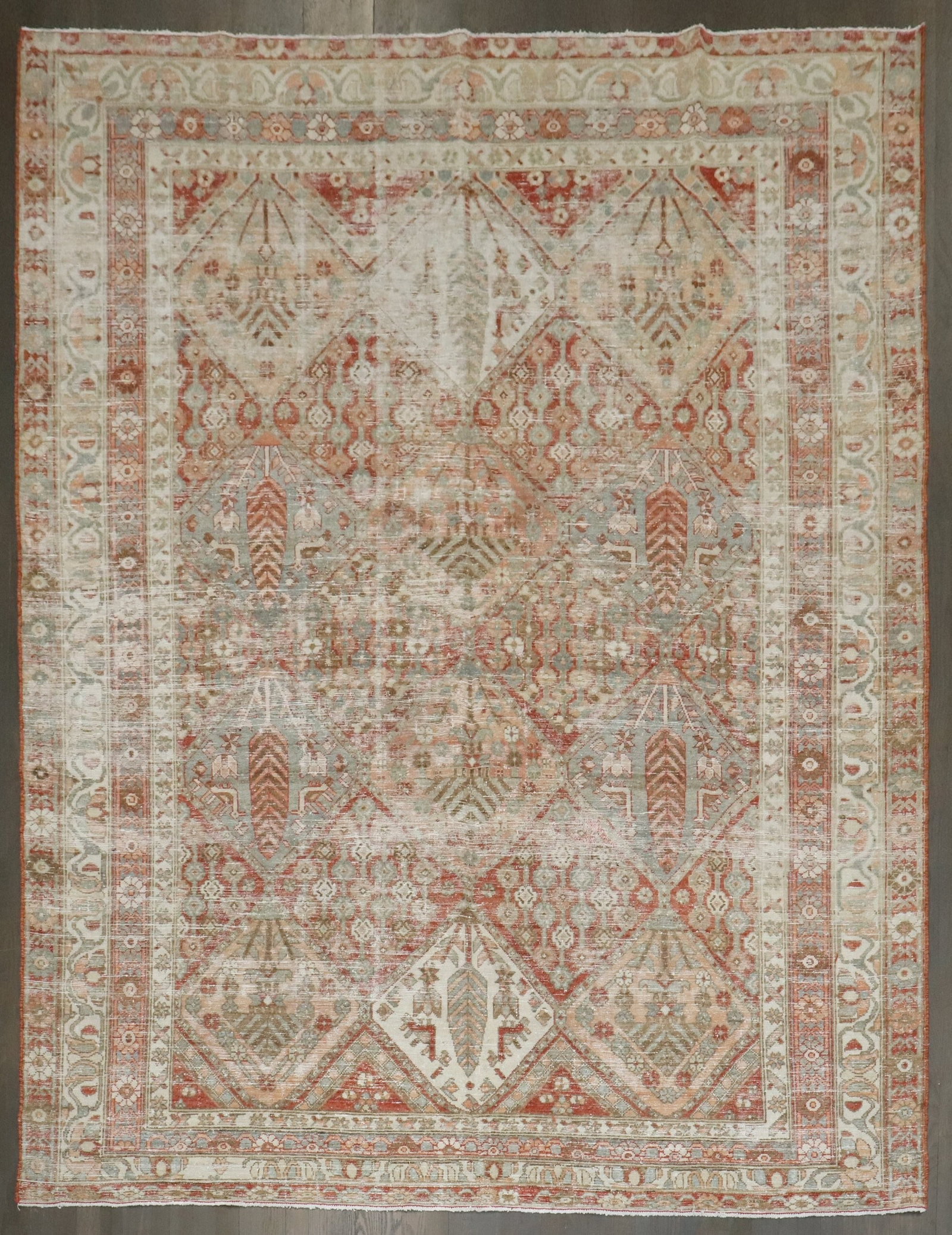 7' 3" x 9' 4" Persian Bakhtiari Shabby Chic Rug: 7' 3" x 9' 4" Persian Bakhtiari Shabby Chic Rug A worn Persian Bakhtiari rug from the first quarter of the 20th century, featuring a shabby chic rustic character. This is a small intermediate-size are