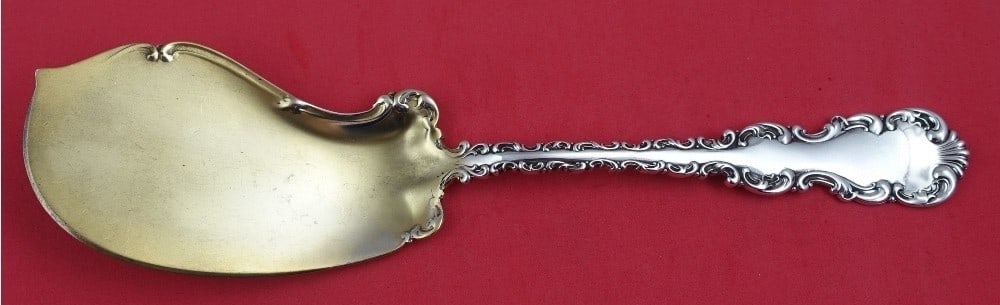 Whiting Gorham Louis XV Sterling Silver Ice Cream Server 9 3/8 Gold Wash: Whiting Gorham Louis XV Sterling Silver Ice Cream Server 9 3/8 Gold Wash This exquisite ice cream server from the renowned Louis XV pattern by Whiting-Gorham is crafted from high-quality sterling silv