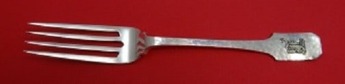 Shreve Norman Hammered Sterling Silver Dinner Fork Monogram B 7 3/4 (1 of 1)