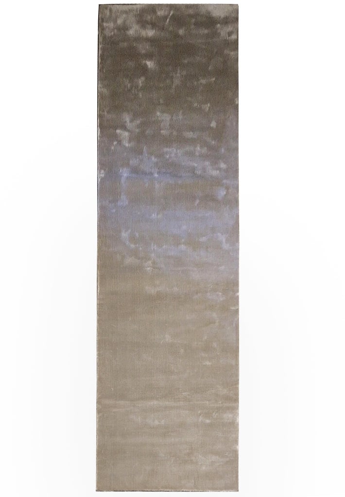 10' Contemporary Runner Solid Beige Bamboo Silk Area Rug 3 x 10 Feet (1 of 8)