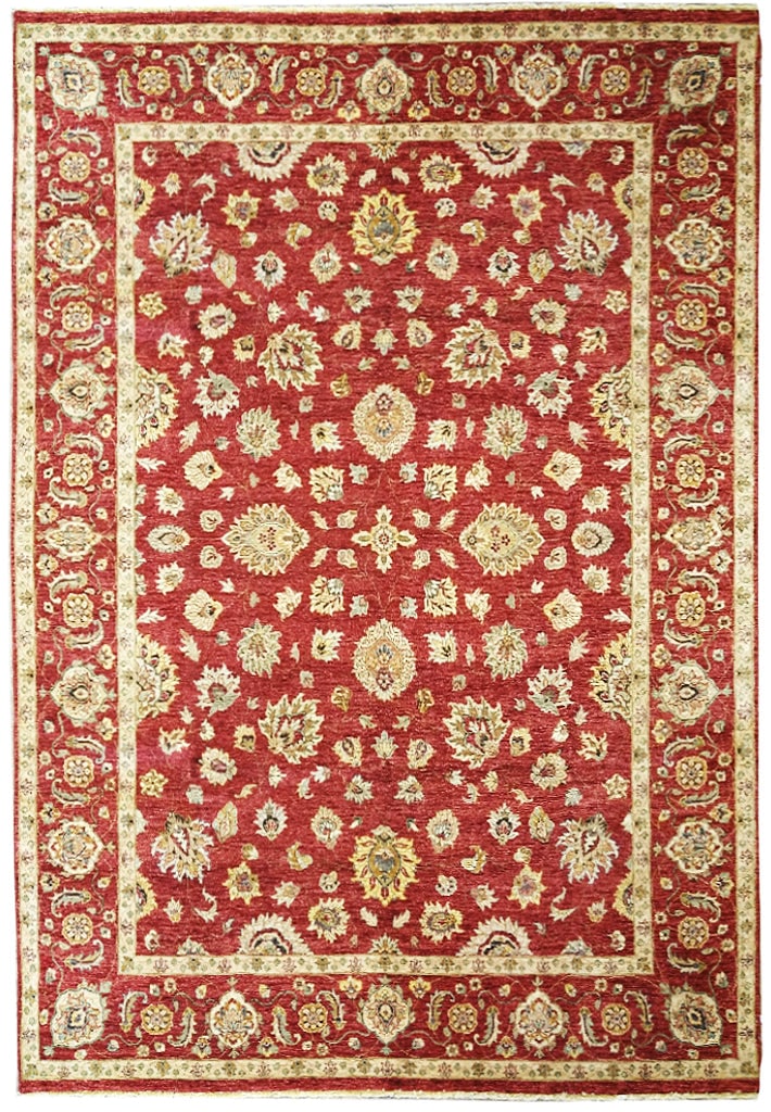 8.11 x 12.1 Hand-Knotted Burgundy Jaipur Area Rug: 8.11 x 12.1 Hand-Knotted Burgundy Jaipur Area Rug Free continental US Shipping Hand-knotted Jaipur rug in a burgundy colorway with an intricate floral pattern. Condition is un-used. Specifications Ite