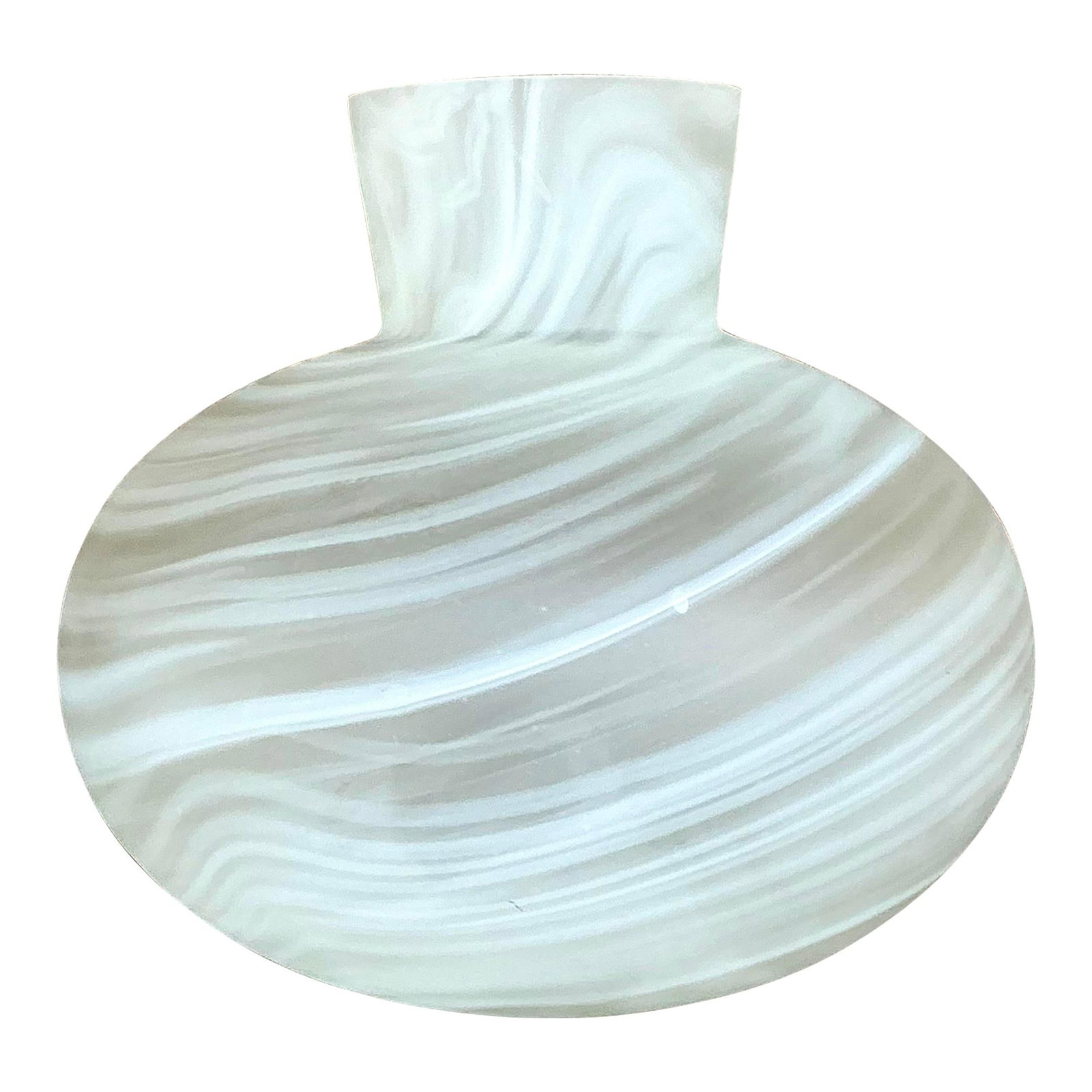 Vintage Vietri Murano Inspired Art Glass Vase White 12x12 (1 of 6)